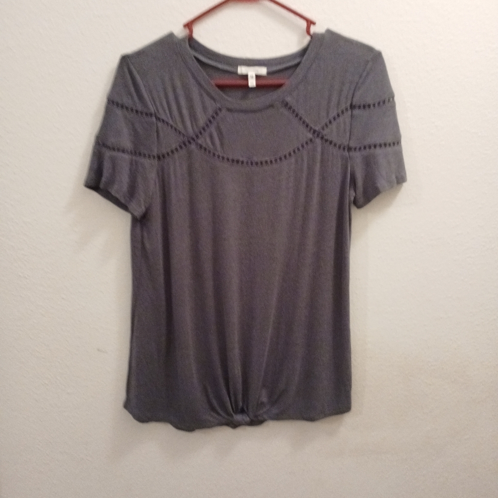 Maurices Top Women's Size XS Grey Gray Linen Blend